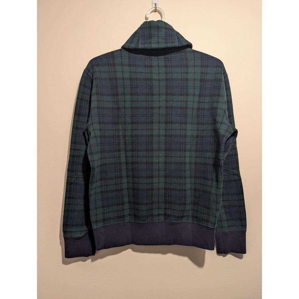 Vintage Mens Polo Ralph Lauren Shawl Collar Sweater Blue Green‎ Plaid Size Small - Picture 5 of 6